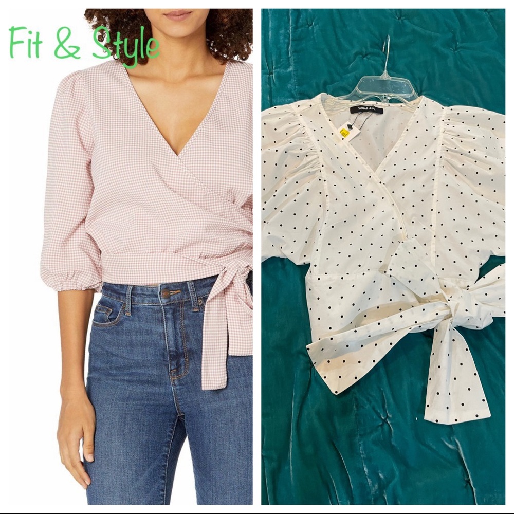 NWT Sugarlips Wrap Top - Dots - Small